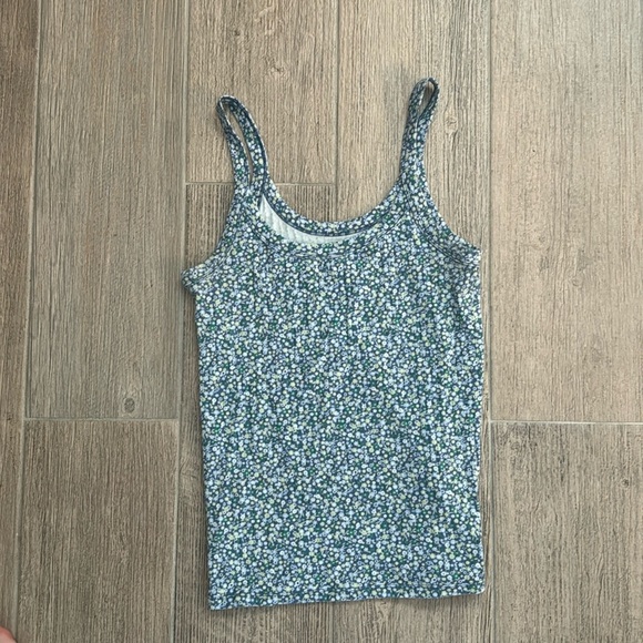 super cute and comfy size M blue and green floral print tank top from Aerie - Picture 1 of 4